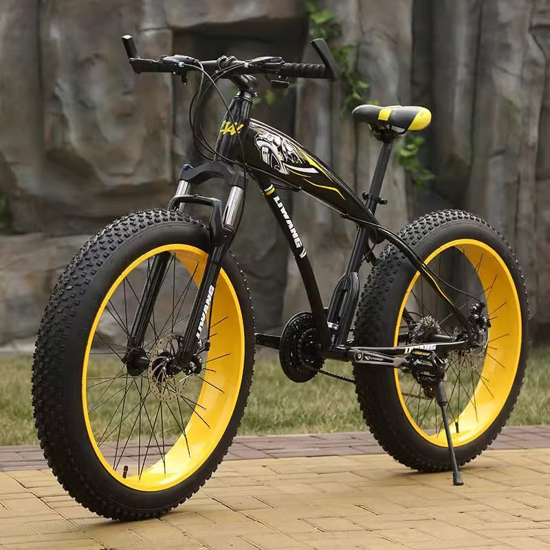 26 inch 24 inch large tire adult bicycle mountain bike variable speed shock absorption double disc brake road bike butterfly handle bicycle