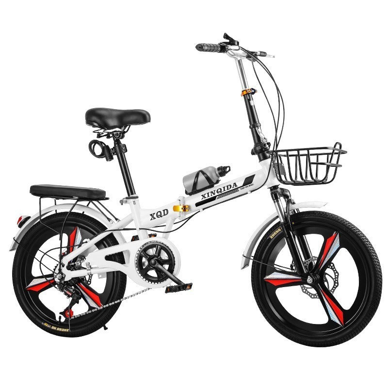 Installation-Free Folding Bicycle for Adults and Children, Portable 20-Inch 22-Speed Men's and Women's Variable-Speed Shock-Absorbing Scooter Bicycle