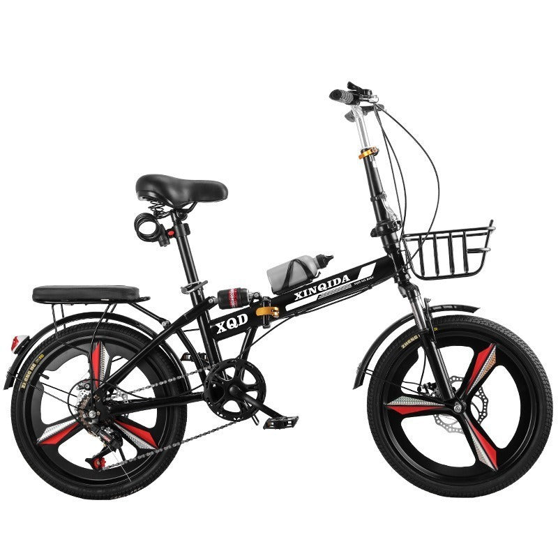 Installation-Free Folding Bicycle for Adults and Children, Portable 20-Inch 22-Speed Men's and Women's Variable-Speed Shock-Absorbing Scooter Bicycle