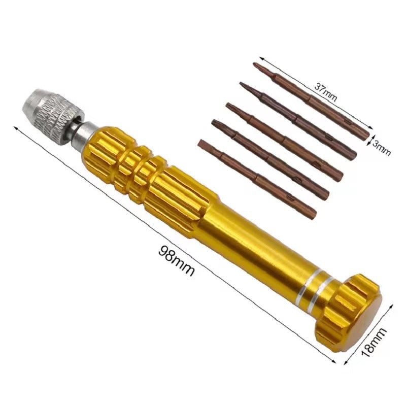 Five-in-one aluminum alloy screwdriver Apple Android 5-in-one screwdriver glasses Computer mobile phone disassembly screwdriver