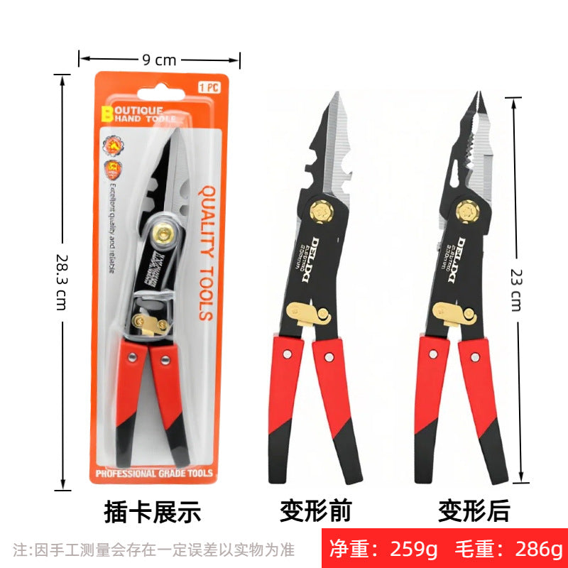 New Electrical Wire Stripping Pliers Multifunctional 21-in-1 Foldable Wire Cutting Pliers Electrician Stripping Pliers