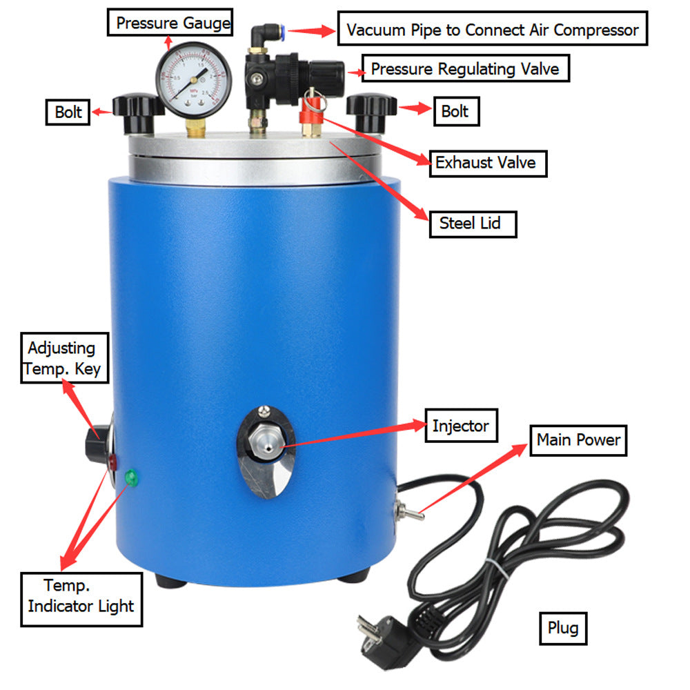 Small round wax injection machine jewelry tools and equipment wax bucket wax melting injection molding machine for DIY jewelry