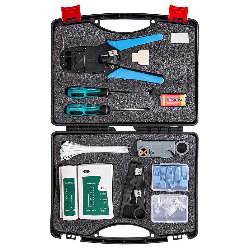 Network Maintenance Kit 12-in-one Tester Wire Cutter Tape Sheath Crystal Head Wire Pressset Tool Box