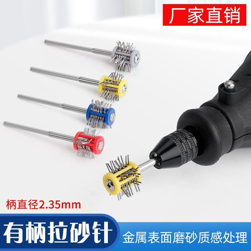 2.35 sand drawing needle with handle/sand making needle with handle/gold and silver surface frosting treatment/jewelry equipment/gold making tool