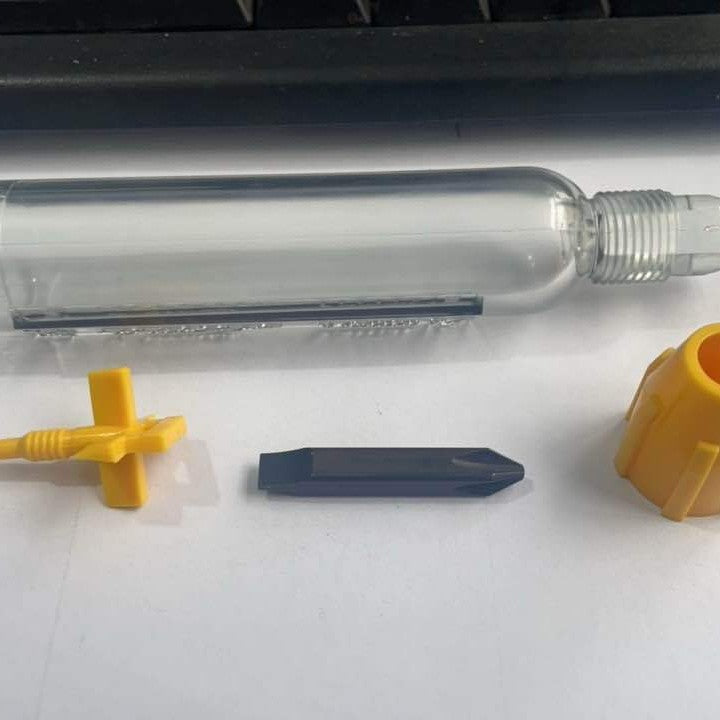 New aviation fuel tester with built-in screwdriver, model 391S, transparent and yellow explosions