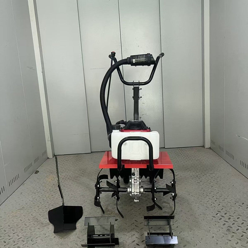 Small Power Tiller, Multi-Functional Tiller, Agricultural Trenching Hard Soil Household Gasoline Tiller