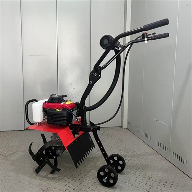 Small Power Tiller, Multi-Functional Tiller, Agricultural Trenching Hard Soil Household Gasoline Tiller
