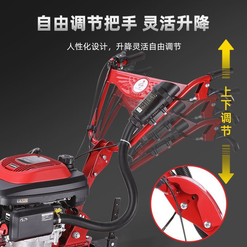 Micro-tiller four-stroke small agricultural tiller multi-functional amphibious weeding and ditching rotary tillage and wasteland clearing artifact