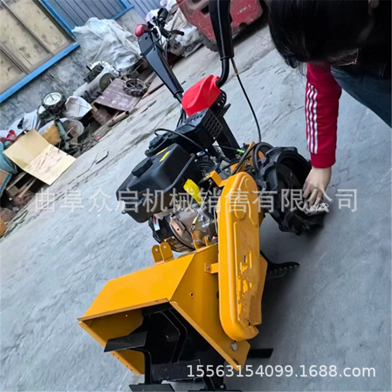 Diesel four-wheel drive micro-tiller gasoline multi-function tiller new small agricultural loose soil ditching high horsepower weeding