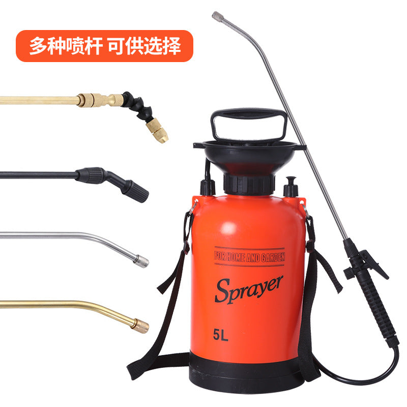 5L Manual Sprayer Household Cleaning and Disinfection Gardening Flowers Watering Shoulder Pressure Spraying Can Pesticide Atomization