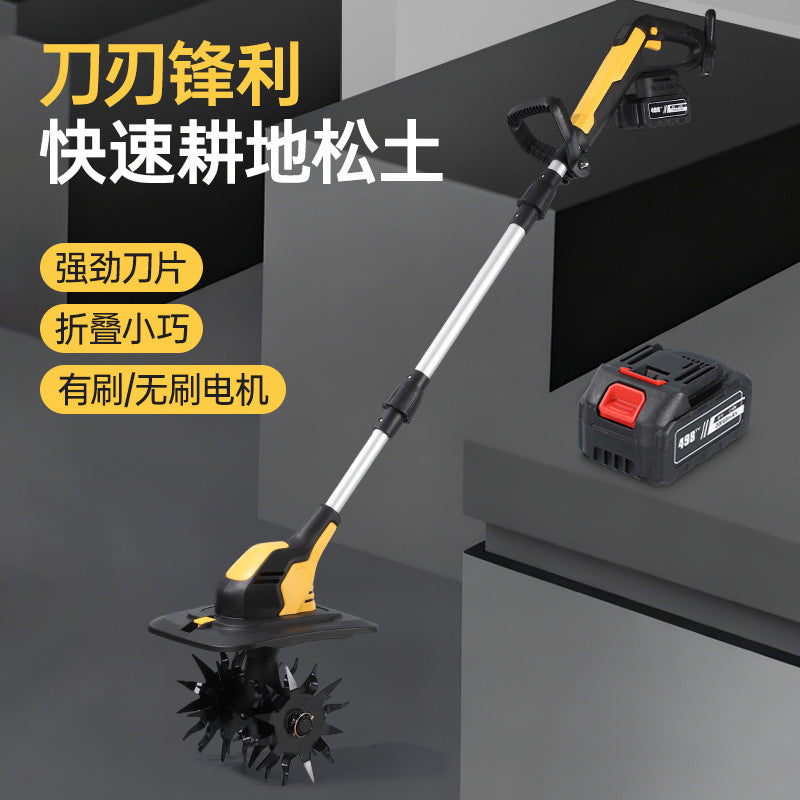 Cross-Border Industrial Handheld Tiller, Small Household Micro-Tiller, Vegetable Field Rotary Tiller, Agricultural Excavator, Agricultural Weeding
