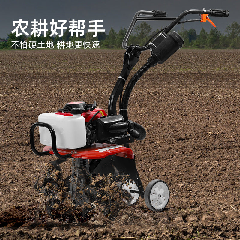 New mini-Tiller small energy-saving and oil-saving four-stroke Ripper paddy field weeding and furrowing machine land-turning and land-opening rotary tiller