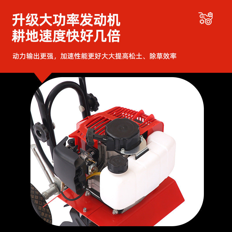 Small Gasoline Micro-Tiller Agricultural Machinery Multi-Functional Agricultural Land Cultivator Mini Household Rotary Tiller Wholesale