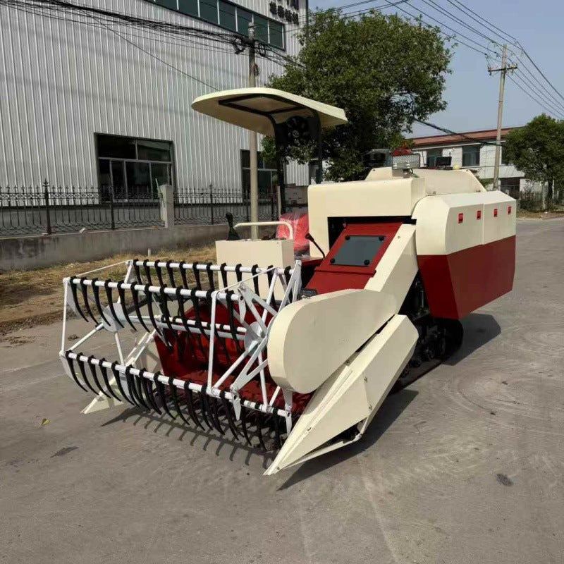 Vertical Axis Flow Soybean Combine Harvester, All-Terrain Available Harvester, Wode Rice Harvesting and Threshing Machine