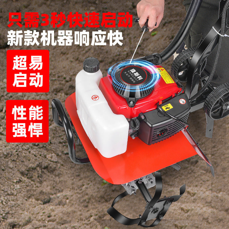 Agricultural Gasoline Small Rotary Tiller, Soil Turning Machine, Multi-Functional Weeder, Field Agricultural Garden Tools, Micro Tiller Wholesale