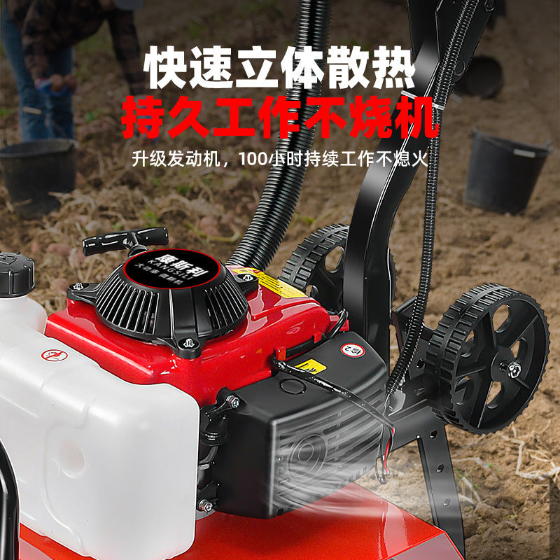 Agricultural Gasoline Small Rotary Tiller, Soil Turning Machine, Multi-Functional Weeder, Field Agricultural Garden Tools, Micro Tiller Wholesale