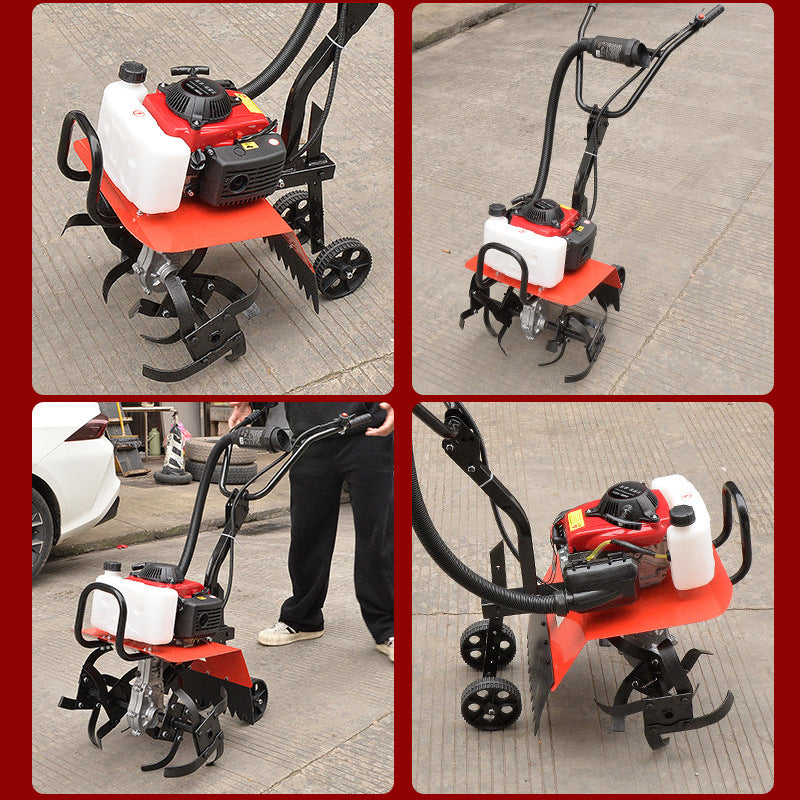 Agricultural Gasoline Small Rotary Tiller, Soil Turning Machine, Multi-Functional Weeder, Field Agricultural Garden Tools, Micro Tiller Wholesale