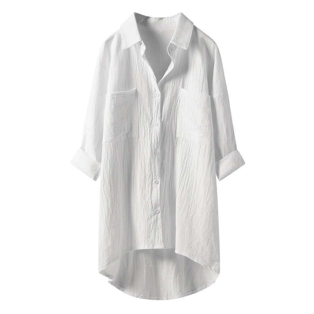 Autumn Women's Clothing New Korean Style Pure Color Cotton and Linen Shirts Loose Autum Tops Shirts Women's Shirts