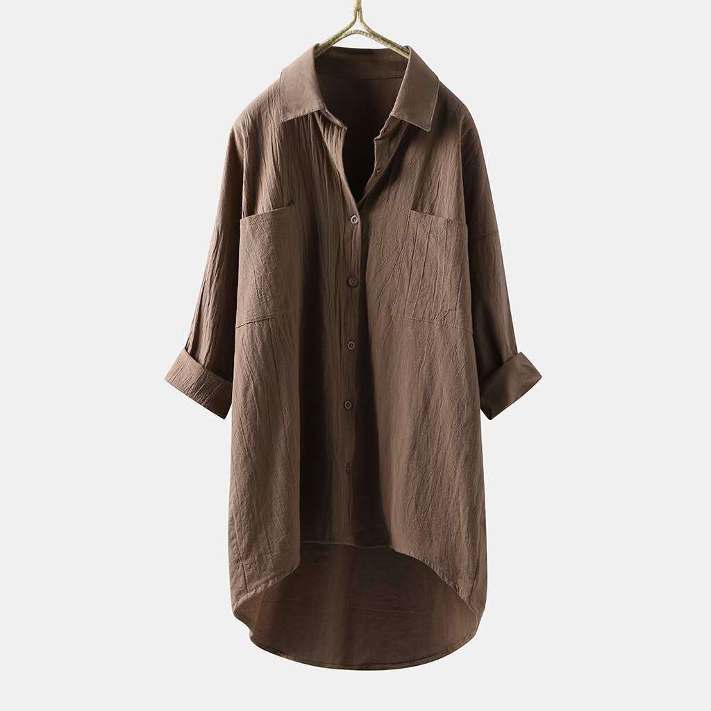 Autumn Women's Clothing New Korean Style Pure Color Cotton and Linen Shirts Loose Autum Tops Shirts Women's Shirts