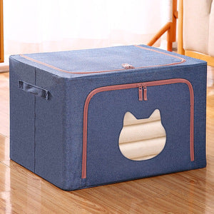 New Animal Head Storage Box Cotton and Linen with Steel Frame Fabric Clothes Storage Box Folding Quilt Storage Storage Box