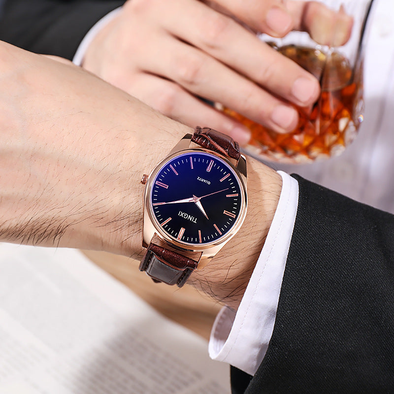 Trendy Korean Style Casual Simple Temperament Watch for Men, Student Automatic Non-Mechanical Men's Watch  Trendy Hot Item