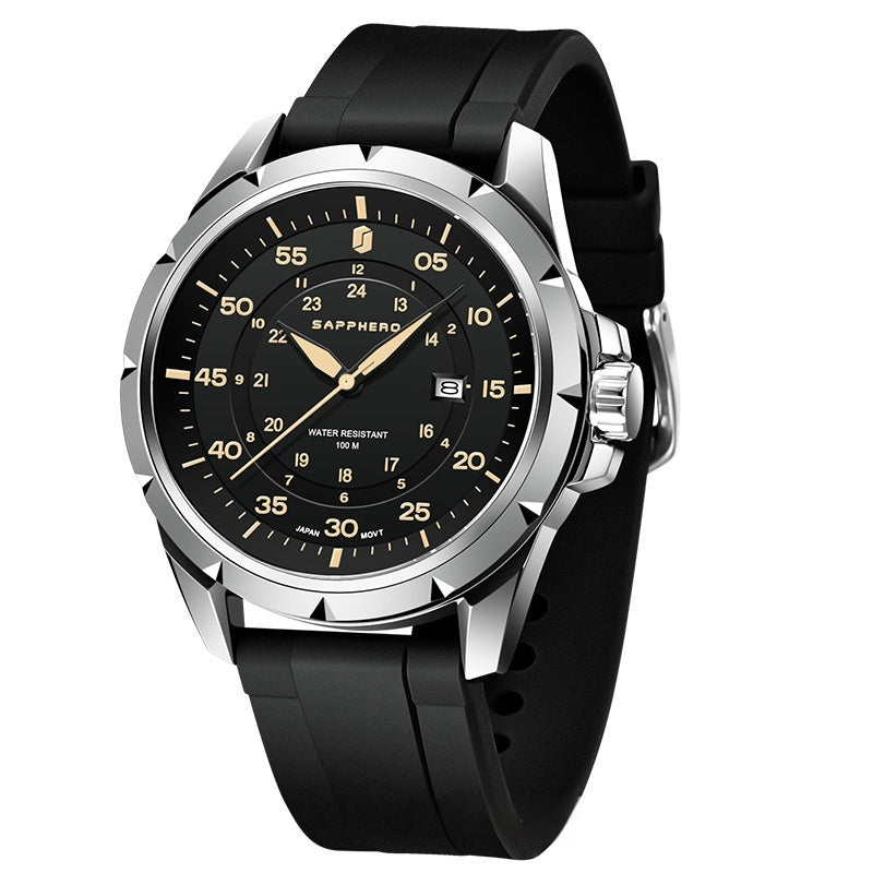 Youth Student Quartz Exam Watch Men's Silicone Waterproof 520 Gift For Boyfriend