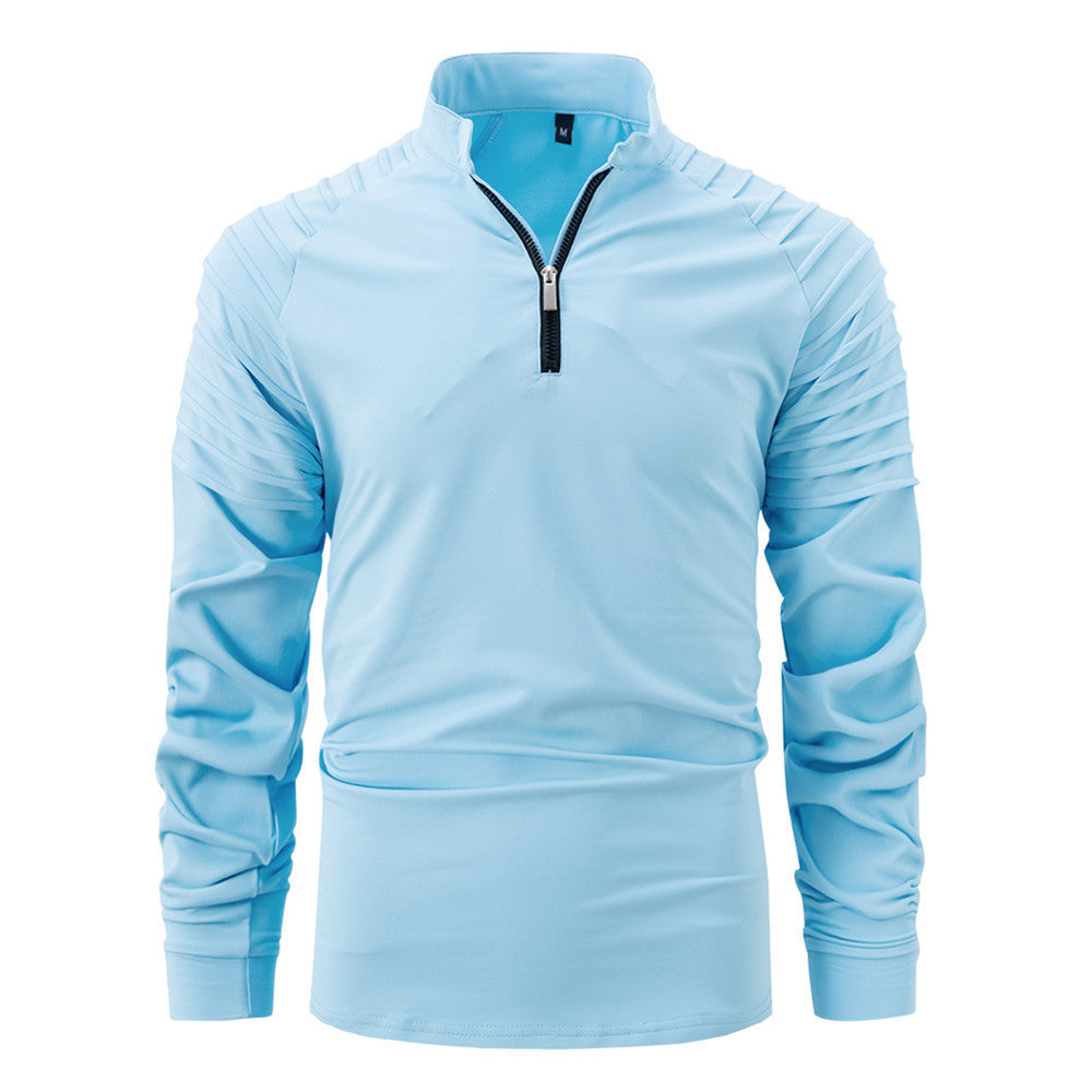 Spring And Autumn Men's POLO Zipper Sports Polo Shirt