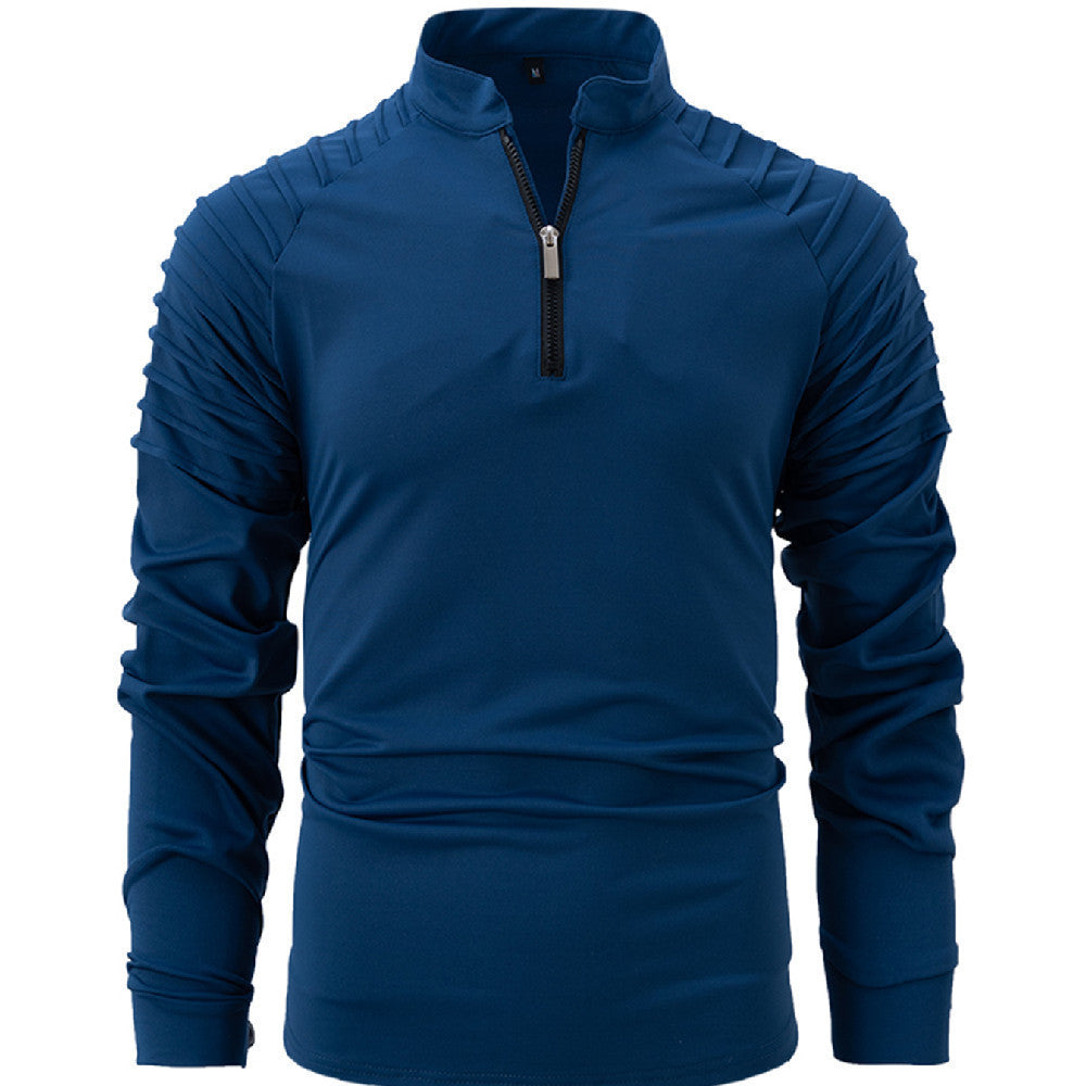 Spring And Autumn Men's POLO Zipper Sports Polo Shirt