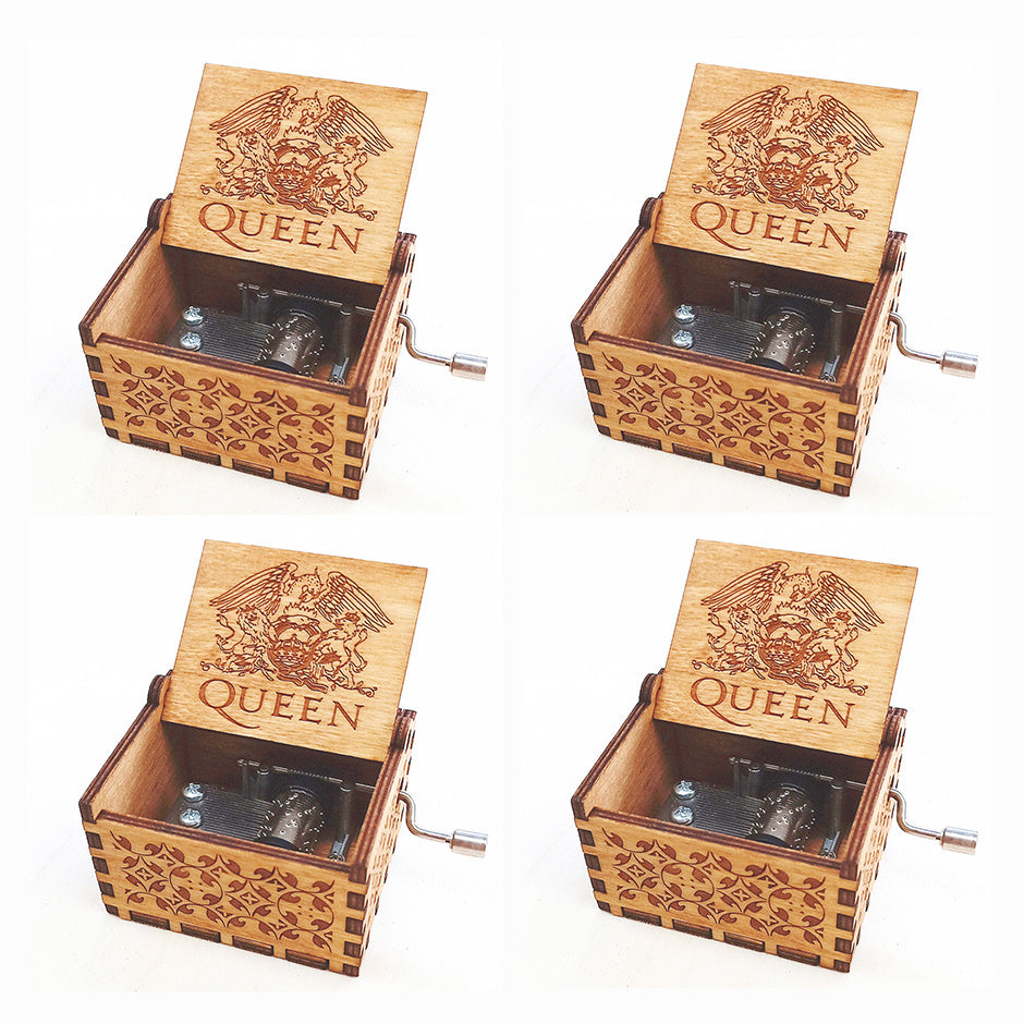 Antique Carved Wooden Hand Crank Spirited Away Music Box Christmas Gift Birthday Gift Party Decoration