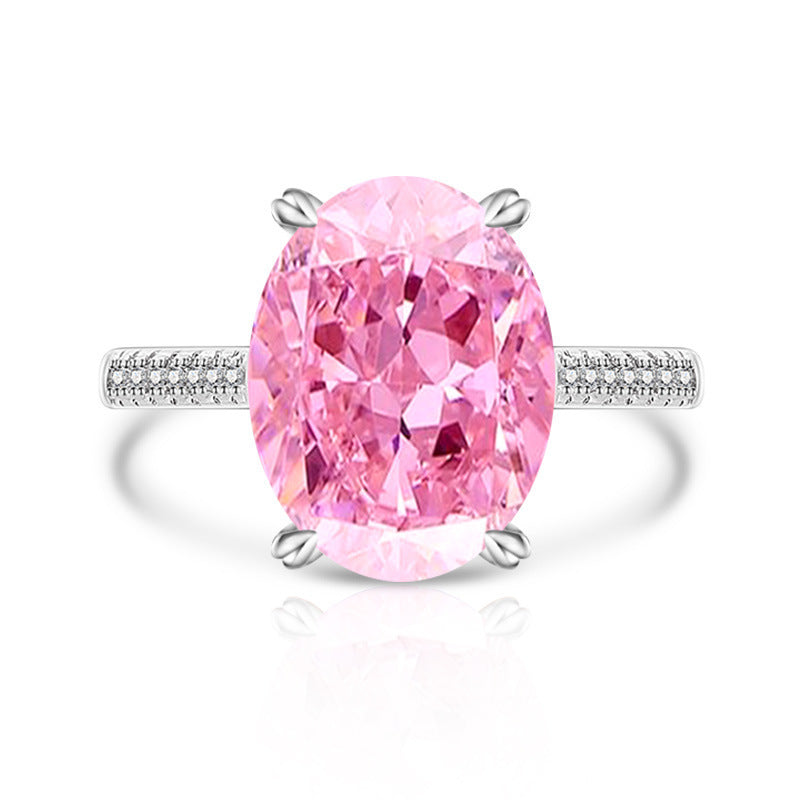 Female Versatile Casual Papalacha High Carbon Diamond Ice Flower Ring