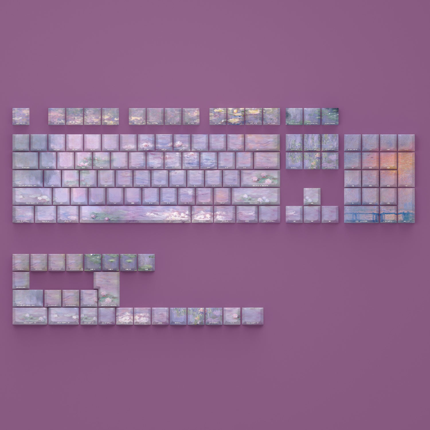 Wenshao Sleeping Lotus Key Cap Side Carved Light Transmission Original Height Adaptation 61 65 68 75 87 98 104