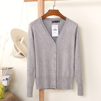 Foreign trade export spring and autumn loose sweater sweater top women's cardigan thin spring and autumn long sleeve coat