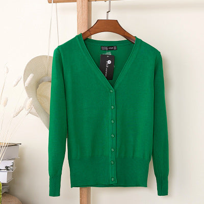 Foreign trade export spring and autumn loose sweater sweater top women's cardigan thin spring and autumn long sleeve coat