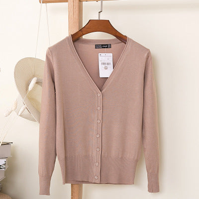 Foreign trade export spring and autumn loose sweater sweater top women's cardigan thin spring and autumn long sleeve coat