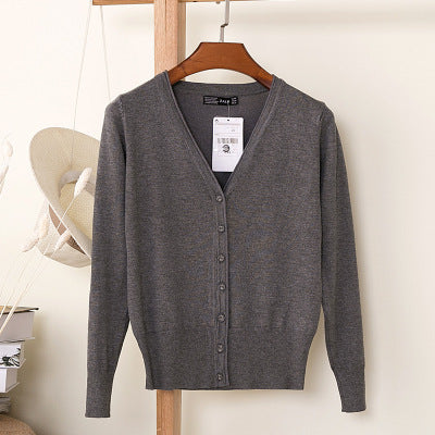 Foreign trade export spring and autumn loose sweater sweater top women's cardigan thin spring and autumn long sleeve coat