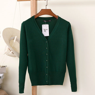 Foreign trade export spring and autumn loose sweater sweater top women's cardigan thin spring and autumn long sleeve coat