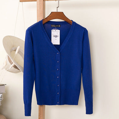Foreign trade export spring and autumn loose sweater sweater top women's cardigan thin spring and autumn long sleeve coat