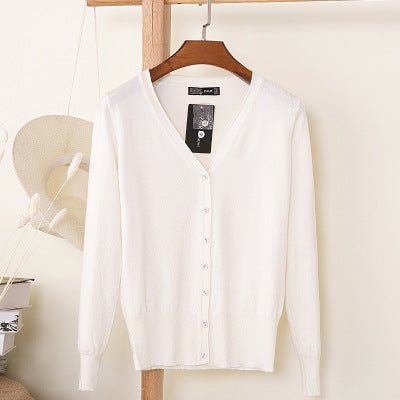 Foreign trade export spring and autumn loose sweater sweater top women's cardigan thin spring and autumn long sleeve coat