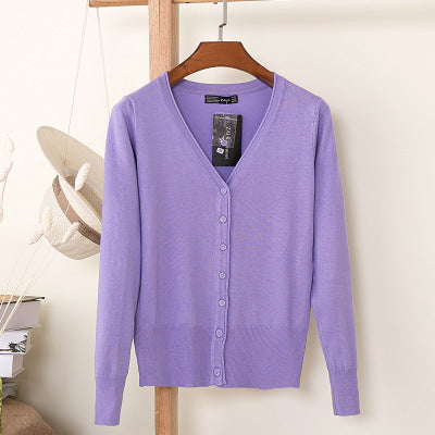 Foreign trade export spring and autumn loose sweater sweater top women's cardigan thin spring and autumn long sleeve coat