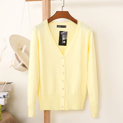 Foreign trade export spring and autumn loose sweater sweater top women's cardigan thin spring and autumn long sleeve coat