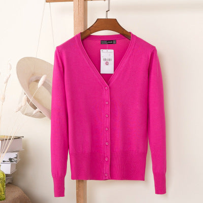 Foreign trade export spring and autumn loose sweater sweater top women's cardigan thin spring and autumn long sleeve coat