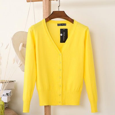 Foreign trade export spring and autumn loose sweater sweater top women's cardigan thin spring and autumn long sleeve coat
