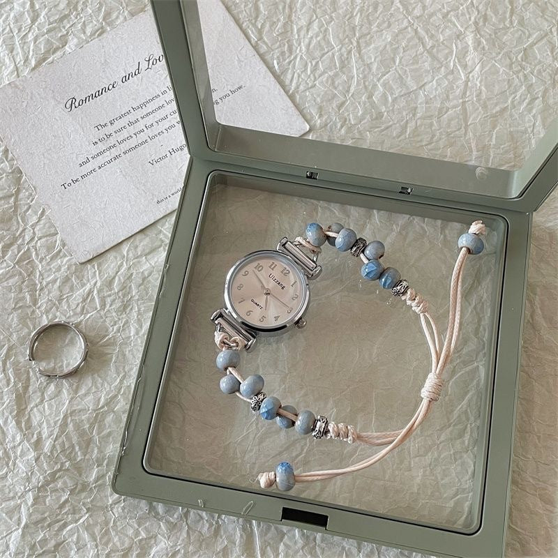 Simple Ceramic Woven Bracelet Watch Female Mori Style