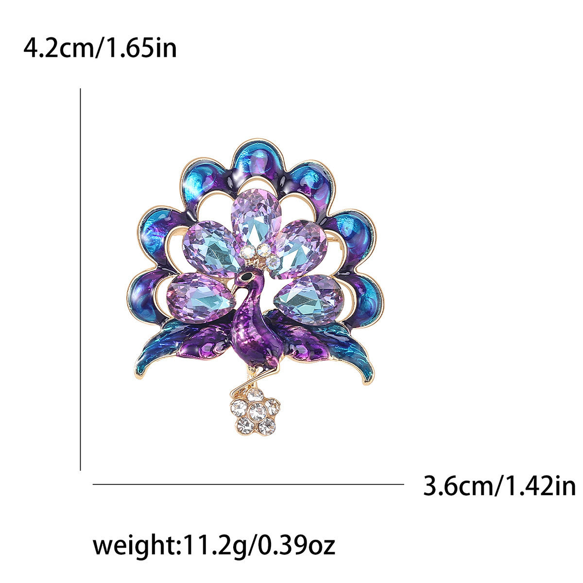 Diamond Peacock Brooch Female Corsage Pin Accessories Fashion