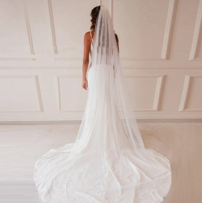 Pearl Bridal Veil Mid-length Fashion High-end Sense