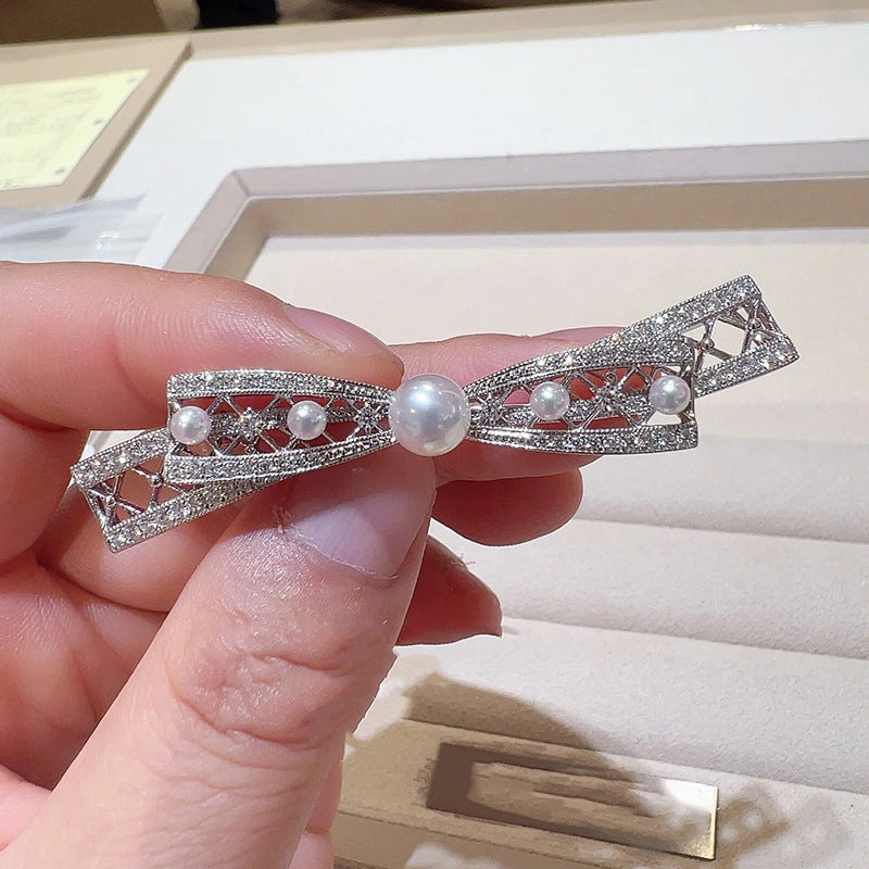 Chanel-style Bow Multi-pearl Brooch For Women