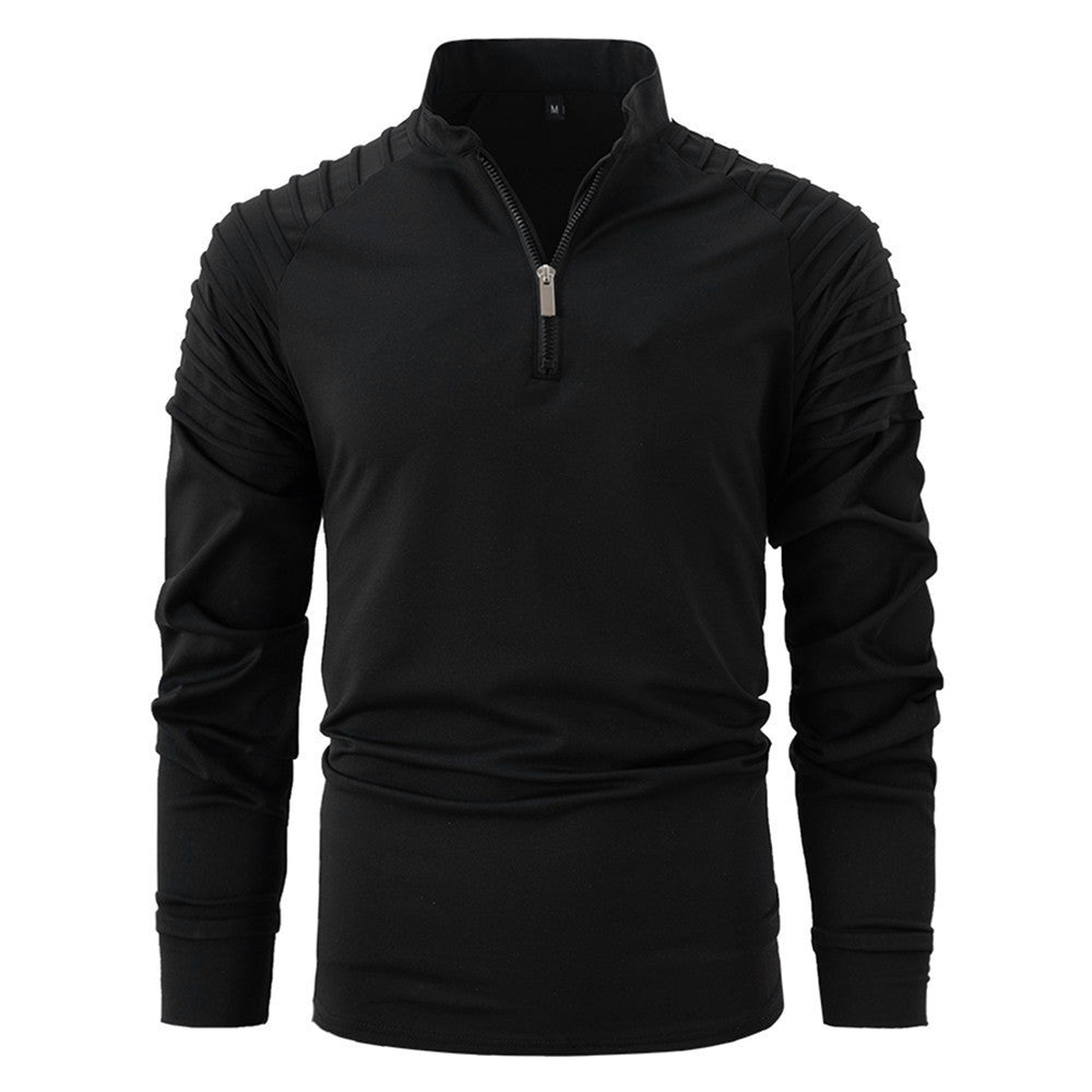 Spring And Autumn Men's POLO Zipper Sports Polo Shirt