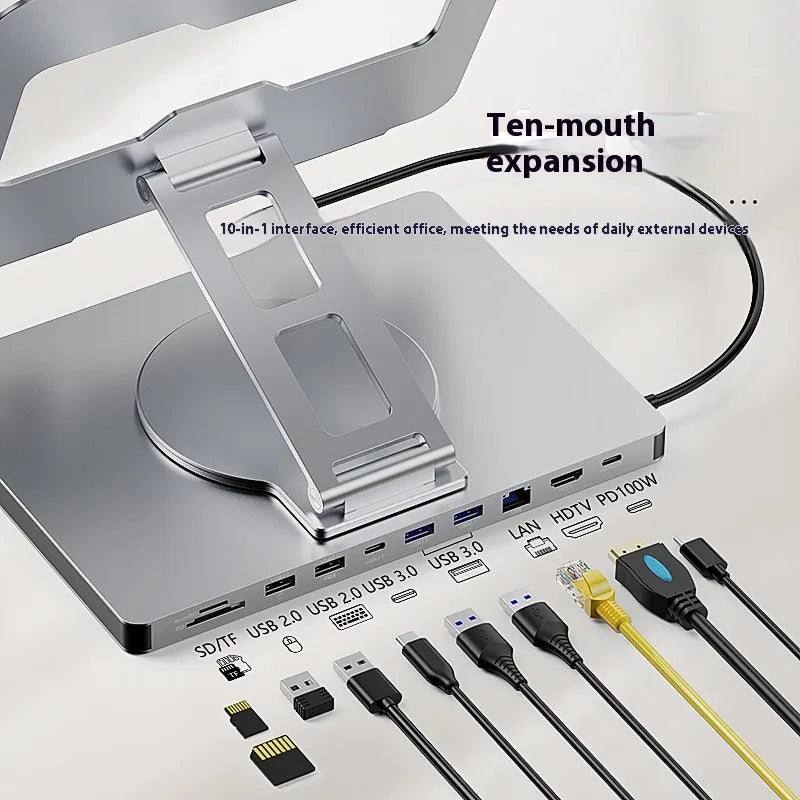 Type-c Extended Rotating Folding Laptop Stand