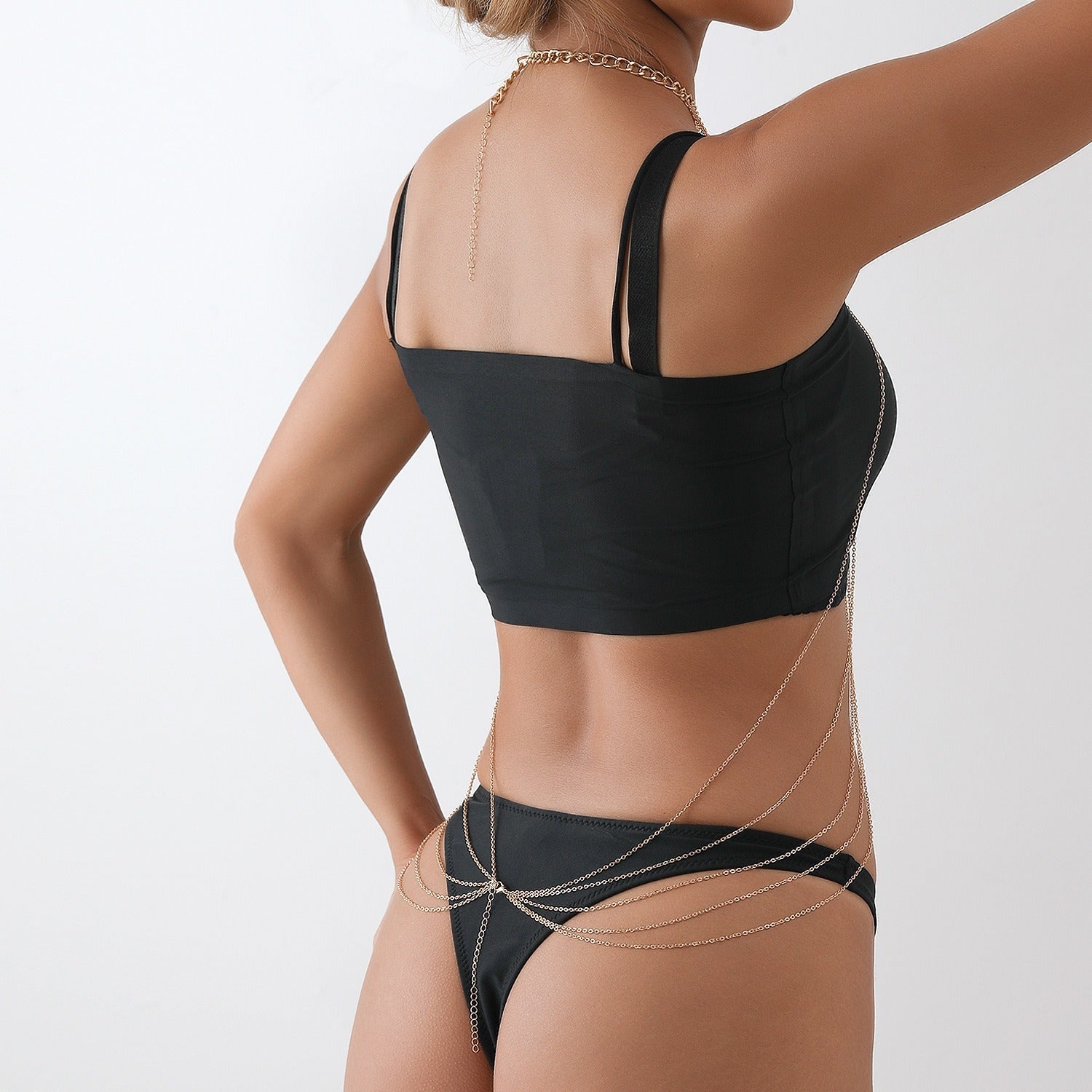 Fashion Creative Multi-layer Cross Body Chains Shop Hot Girl Chest Necklace