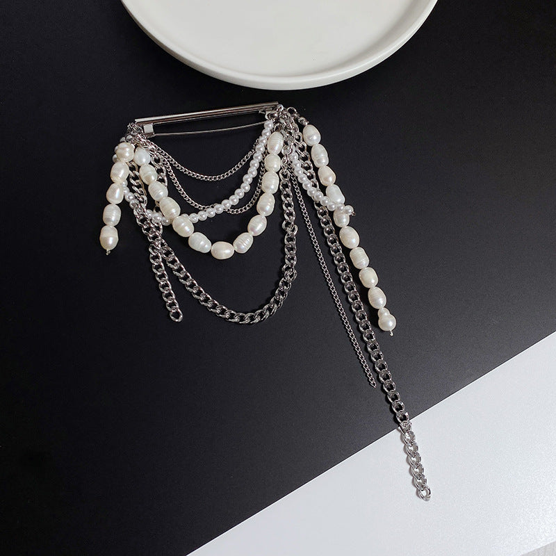Korean Style Tassel Pearl Pin Internet Celebrity All-match Corsage